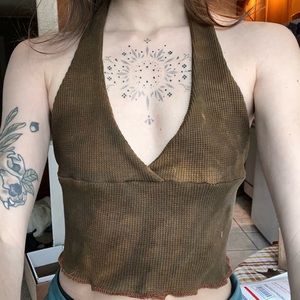 Sinew Moon fabric thermal tank top halter madrone colorway